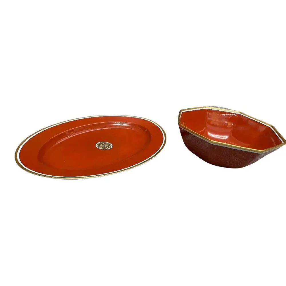 Fitz & Floyd Medallion d’Or  serving bowl and platter